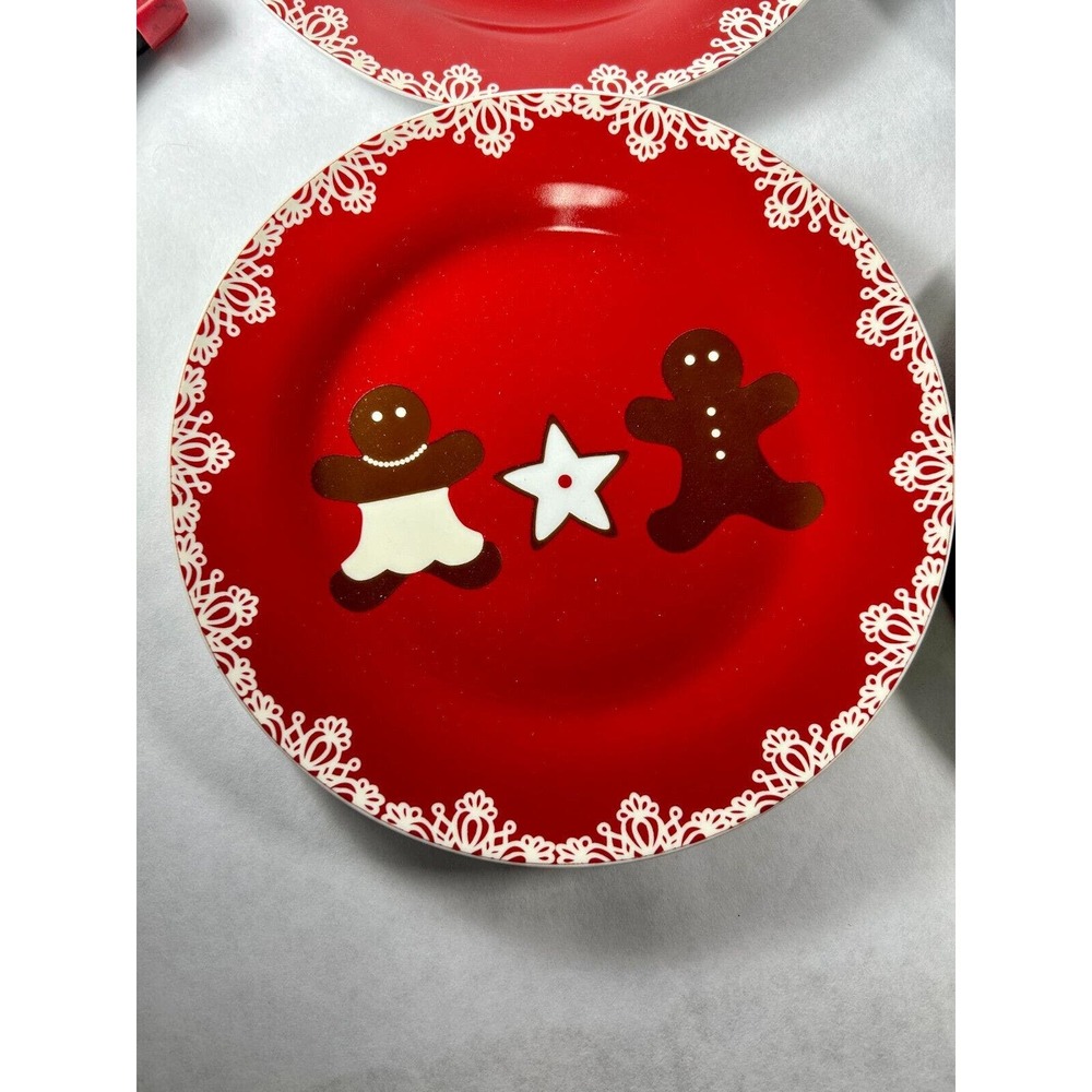 Now Designs Cute Ceramic Christmas Plates (qty 4) in Storage Box - Picture 7 of 8